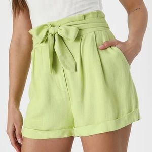 Lulus Breeze Easy High Waisted Linen Paperbag Shorts
